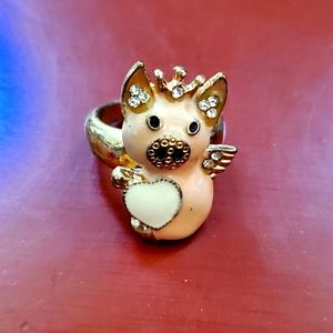 Betsey Johnson pig ring